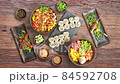 Asian food animated and view from above 84592708