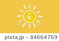 Sun Protection UV Index, spf 50 sign on yellow background. Sun protection concept. 4K video motion graphic 84664769