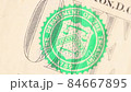 seal of the US Treasury Department on banknotes. Close up 84667895