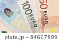 banknotes in denominations of 5 20 50 100 euros. Euro banknotes of different denominations close-up 84667899