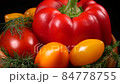 fresh ripe peppers and tomatoes 84778755