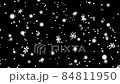 ひらひら舞う雪の結晶 / 黒背景 84811950