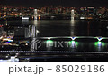 Night view of Rainbow bridge in Tokyo Bay 85029186