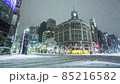 Snowfall day Tokyo Ginza 4-chome intersection fix 85216582
