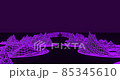 Purple endless road abstract computer mountains of another world. video footage animation computer clip 85345610
