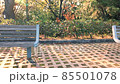 Park bench with sunbeams 85501078