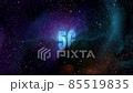 A cosmic sky with nascent 5G technology at the center. 85519835