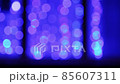 Christmas Christmas Holiday Light Blue Background Blurred Circles Light Bulbs Flashing 85607311
