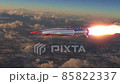 Hypersonic rocket flies above the clouds 85822337