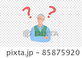 Elderly man and question mark 01 (expressionless type) (transparent background) 85875920