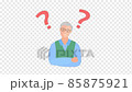 Elderly man and question mark 01 (transparent background) 85875921