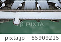 Kyoto Seiki Dam Amawaka Lake 4K aerial photography drone snow architecture 85909215