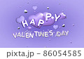 Valentine's Day animation 3D with title and hearts against purple background on a seamless loop 86054585