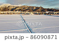 雪化粧　山形県村山市　ドローン空撮　4K 86090871