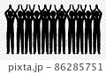 拍手をする男性達のシルエット・ループアニメーション 86285751