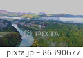 Japan's Dajian Line Railway morning aerial shot 18-2 86390677