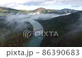 Japan's Dajian Line Railway morning aerial shot 8-2 86390683