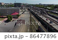 Aerial view onto railway station in Tyumen. Russia 86477896