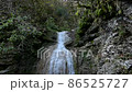 Small waterfall in deep forest. Slow motion 86525727