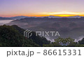 Time Lapse, Beautiful landscape sunbeam with fog at morning, Baan jabo viewpoint. Mae Hong Son, Baan JABO one of the most amazing Mist in Thailand. 86615331