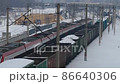 railway cars in winter in Russia 86640306