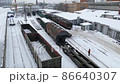 railway cars in winter in Russia 86640307