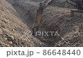 backhoe loader soil dig working in construction site 4k shot 86648440