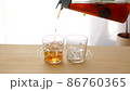Where to pour barley tea into a glass 86760365