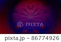 Rosette - flower. A figure extruded from a plane. 86774926