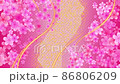 Japanese pattern background of cherry blossoms 86806209