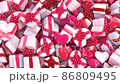 Heart shaped gift boxes. Looped animation. 86809495