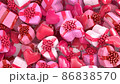 Heart shaped gift boxes. Looped animation. 86838570