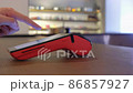 Online terminal for payment by plastic card, transaction in the store, the client pays for the purchase by card 86857927