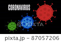 Group of virus cells. 3D animation of Coronavirus cells. 4K seamless loop. 87057206