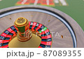 Roulette wheel on the table 3d rendering 87089355
