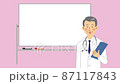 Male doctor explaining on the whiteboard 87117843