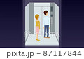 Men and women trapped in the elevator 87117844