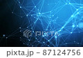Motion graphic of Blue technology icon network connection abstract background concept video. 3D render 87124756