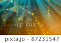 Abstract digital connection moving dots and lines. Technology background. Network connection structure. 3d. Seamless loop. 4K 87231547