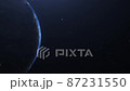 Realistic Planet Earth in space. High detailed 3D Render animation.  87231550