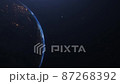 Realistic Planet Earth in space. High detailed 3D Render animation.  87268392