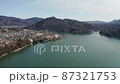 Aerial view of Lake Sagami in winter 87321753