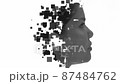 A woman's profile portrait combined with geometrical digital art 87484762