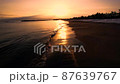 Aerial view of the coast of sunrise with a drone 87639767