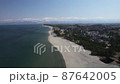 Coastline and Tateyama mountain range drone aerial view 87642005