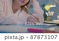 Female designer designer drawing picture in a sketchbook 87873107