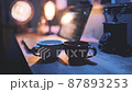プレイリスト動画など音楽配信用の映像素材（コーヒーカップから出る湯気） 87893253