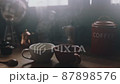 音楽プレイリスト動画などの為の映像素材（コーヒーカップと湯気） 87898576