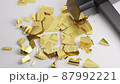3D rendering gold Bitcoin Break down with hammer fall, Cryptocurrency investment technology digital money crash crisis concept design on white background animation 4K footage 87992221