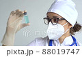 Infectious doctor show COVID 19 vaccine for prevention, immunization and treatment for new corona virus infection. Medical technology concept 88019747